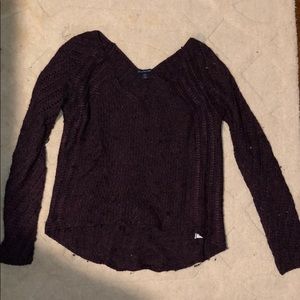 v neck sweater- front and back